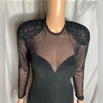 Tadashi Shoji Vintage Tadashi Little Black Dress Short Mesh Long Sleeves Cocktail Size M U.S.A Photo 1