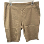 Zac & Rachel Khaki Shorts Womens Size 14 Stretch Pull On Comfort Casual Tan Photo 0