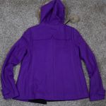Juicy Couture Vintage Purple Wool Duffle Coat Faux Fur Hood Women's S Y2K Photo 4