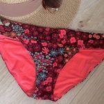 Aerie High Cut Bold Pink Red Blue Floral Print Bikini Bottoms Photo 0