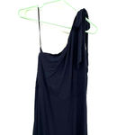 Loft  size XS navy blue one shoulder mini dress bow detail on shoulder‎ soft Photo 2