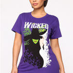 Wicked Musical Broadway Theatrical Graphic T Shirt Purple Cotton Short Sleeve Size L Photo 0