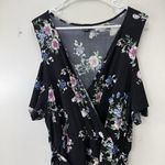 Torrid  Black Pink Floral Cold Shoulder‎ Stretch Wrap Dress Size 2X Photo 5