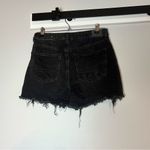 American Eagle  Highest Rise Mom Shorts Distressed Faded Black Denim Size 6 Photo 3