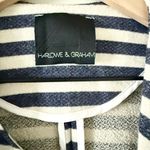 Harlowe & Graham Open Cropped Cardigan Sweatshirt Material Navy & White Stripe L Blue Size L Photo 3