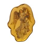 Vintage Lot of 2 Angel Enamel Gold Tone Religious Angelic Lapel Hat Scarf Pin Yellow Photo 2