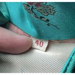 Japan Kimono Chinese Cheongsam Green Satin Oriental Womens Size 40 Zip Vintage Photo 9