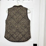 J. CREW FACTORY Leopard Printed Puffer Vest Preppy Animal Print Quilted Small Brown Photo 5