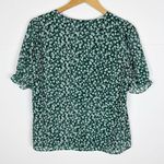 J.Crew Factory V-neck puff-sleeve top Green Floral Size Small Photo 1