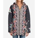 Johnny Was Lubello Reversible Full Zip Leopard Floral Puffer Jacket Black Large Photo 1