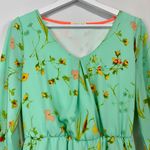 Copper Key Women’s 3/4 Sleeve Mini Floral Print V Neck Dress Mint Size Medium Photo 1