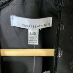 Fourteenth Place Women’s V-Neck Tie Midi Long Sleeve Dress Black Size Large NWT Photo 5