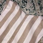 Sharagano  size 4 tan & white striped shift dress Photo 5
