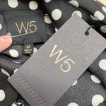 W5 Polka Dot Button-Up Twist Hem Blouse Short Sleeve Black White Size Medium NWT Photo 8