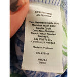 Talbots  Surplice Midi Dress Medium Blue Green Paisley Cap Sleeve Liquid Knit Photo 5