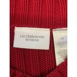 Liz Claiborne Woman Sweater Womens 1X Plus Red Ribbed Knit Pullover Long Sleeve Photo 5