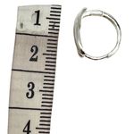 925 FAS Thai Sterling Silver Crossover Ribbon Hoop Earrings Simple Everyday Photo 3