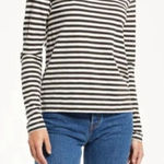 Z Supply  Mesa Striped Long Sleeve Shirt Size Small in‎ Vintage Black Photo 0