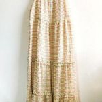 Betsey Johnson  Dress Golden Cream Tiered Textured Maxi Dress Sz M NWT Boho Chic Photo 0