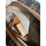 Dooney & Bourke Y2K  Black Brown Monogram Handbag Purse Leather Canvas‎ Photo 11