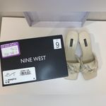 Nine West Knot 3 Ivory Slip On Squared Open Toe Kitten Heels Sandals Size 9 M Photo 7