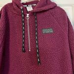 PINK - Victoria's Secret PINK Victoria’s Secret Sherpa Teddybear Pullover Hoodie Half Zip Large Photo 2