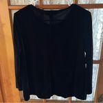 Coldwater Creek NWT  Velvet Velour Top Women’s Small Black 3/4 Sleeve Holiday Photo 2