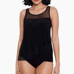 MiracleSuit Black Illusionists Mirage Tankini Swim Top And Bottom US Size 10 NEW Photo 0