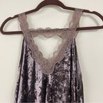 POL  Brown‎ Mocha Crushed Velvet V Neck Lace Trim Flowy Tank Size Small Photo 6