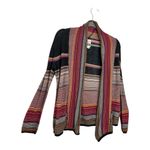Billabong  Black Pink Burgundy Stripe Open Front Boho Surf Cardigan Sweater M Photo 1