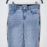 Knox Rose Boho Skinny Jeans with Multicolor Embroidered Stripes Size 2 Photo 3