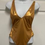 Missguided Bronze Ultimate Plunge One Piece Swimsuit Photo 1