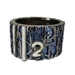 Christian Dior Dior Trotter Vintage Ring Blue Silver Tone Size 5 W/ Certificate of Authenticity Photo 0