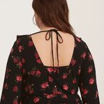 Torrid BLACK FLORAL JERSEY KNIT SKATER DRESS WOMENS SIZE 0 US 12 L LONG … Photo 2