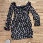 Nasty Gal NWOT  Floral Long Sleeve Tie Bust Mini Dress Photo 4