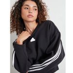Adidas NWOT 3 stripe Eco cropped crewneck sweatshirt size XL Photo 2