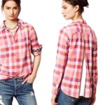 Anthropologie Isabella Sinclair plaid mesh inset button up Photo 1