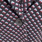 Tory Burch Tory Sport Blazer size XL Navy Blue Geometric Print Jacket One Button Photo 2