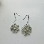 Anthropologie Anthro Elegant White Beaded Earrings Photo 2