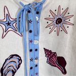 Calypso St. Barth  White Shell Print Linen Vest Womens 4 Beachy Vacation Tropical Photo 8