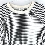 David Lerner Striped Knit Sweatshirt with Distressing Cream Black Size Medium Photo 1