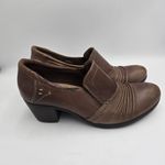 Earth Origins Women Loafers Leather Brown SlipOn Size 9 M Derby Shoes Block Heel Photo 9