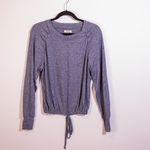 UGG  Gable Crew Neck Long Sleeve Cinch Tie Waist Pullover Sweater Blue Gray M Photo 0