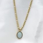 Jadeite Stone Necklace Gold Photo 3