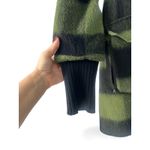 Alice + Olivia M plaid wool women's coat jacket peacoat Mid Length Fleece Green Photo 5