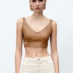 ZARA Faux Leather Crop Top Photo 0