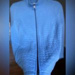 Kim Rogers Patchwork Quilted Zip Jacket Cozycore Quiet Luxury Light Blue Cotton Size M Photo 2