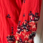 Free People Oxford Embroidered Mini Dress Red Combo Small Photo 6