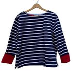 Vineyard Vines Blue & White Stripped Fleece Lined Pullover Medium Photo 0