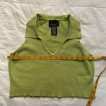 Y2K lime Green collared silk blend knit cropped sleeveless sweater vest medium Photo 6